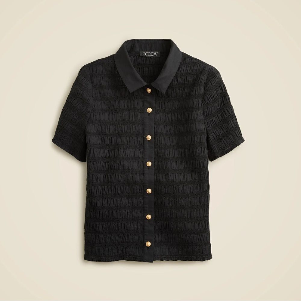 J.Crew 2023 Smocked button-up shirt in cotton-blend voile XS